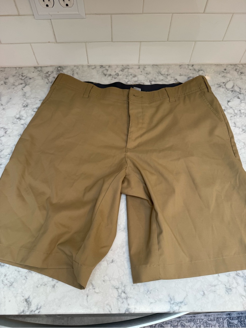 bcg Tan Flat-Front Men's Shorts